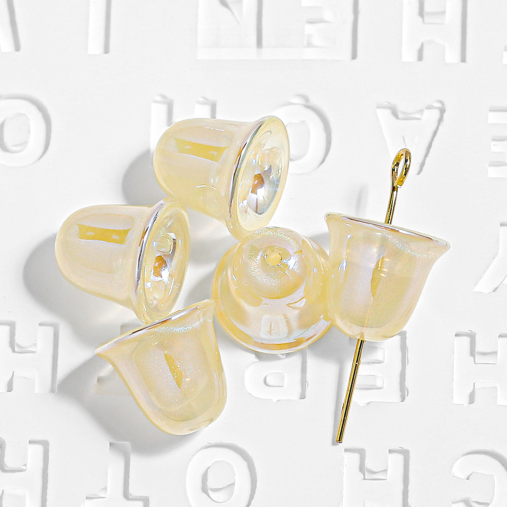 Thin and Glittering Plating Color Little Bell Shape Beads