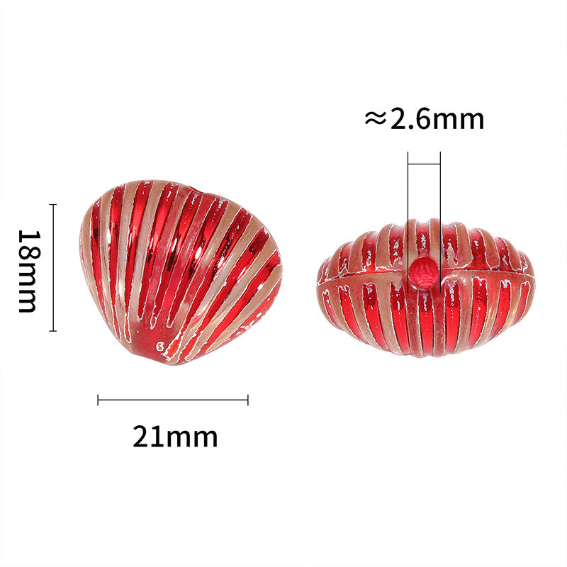 10 Pcs Colorful Shell Through-Hole Beads