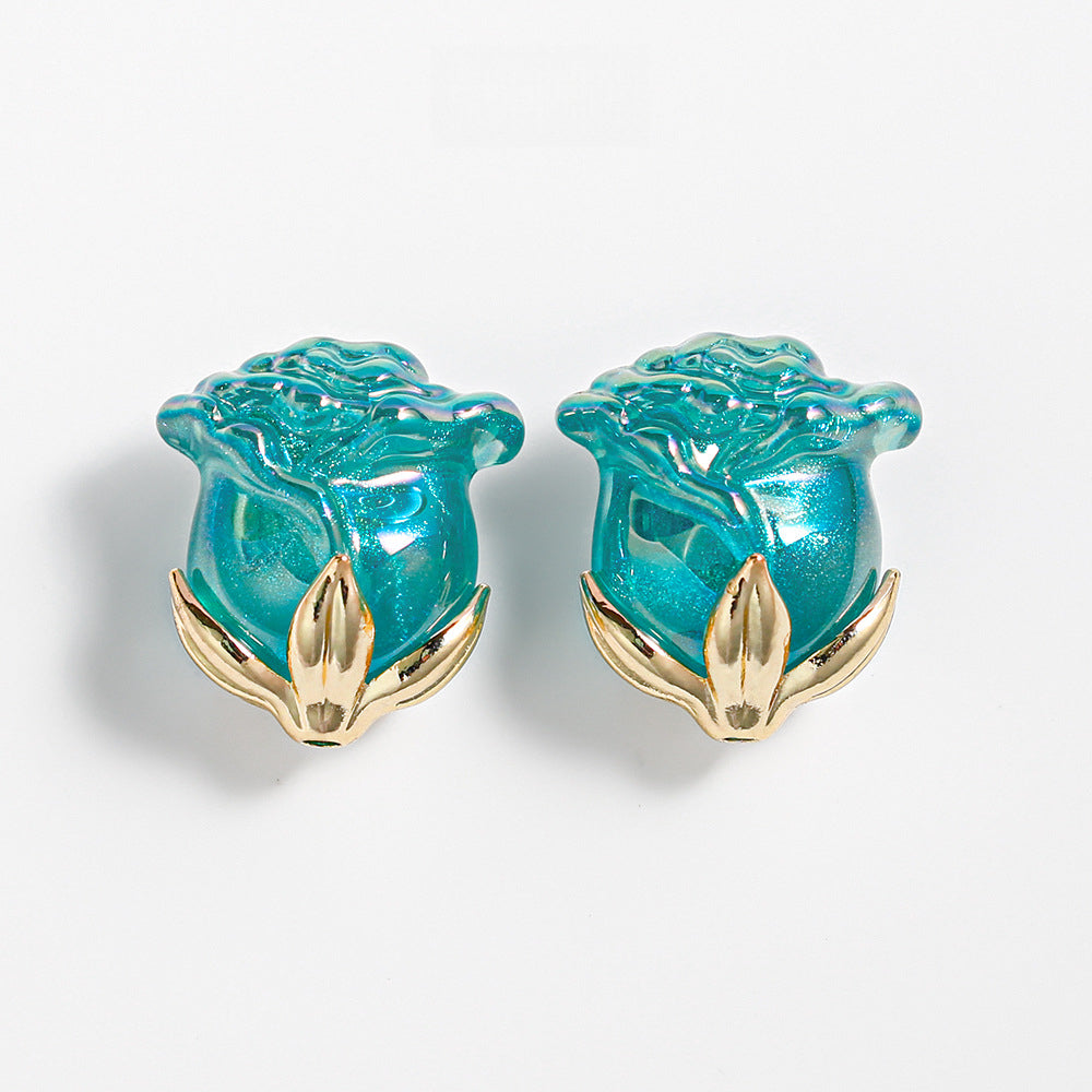 Electroplated Straight Hole Rose Beads