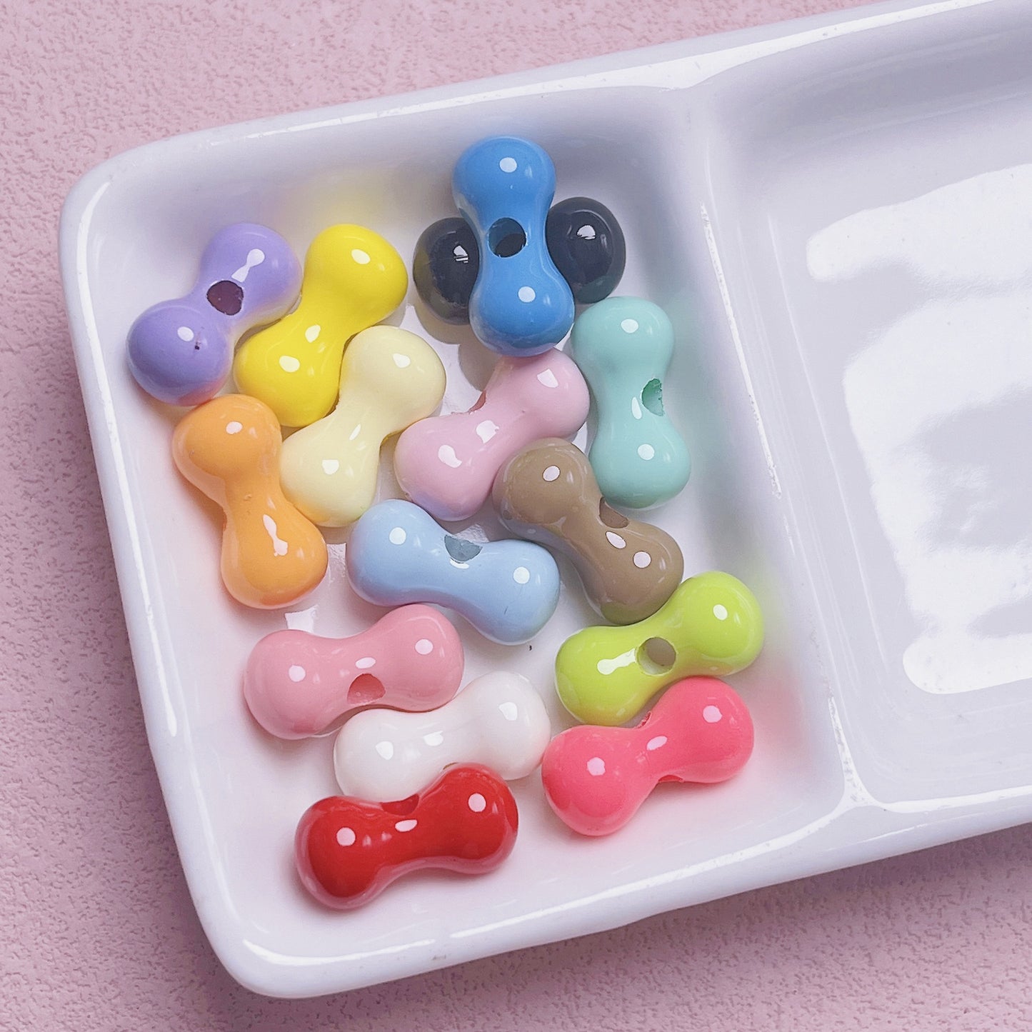 10 pcs Large Grain Acrylic Beads with Baked Paint