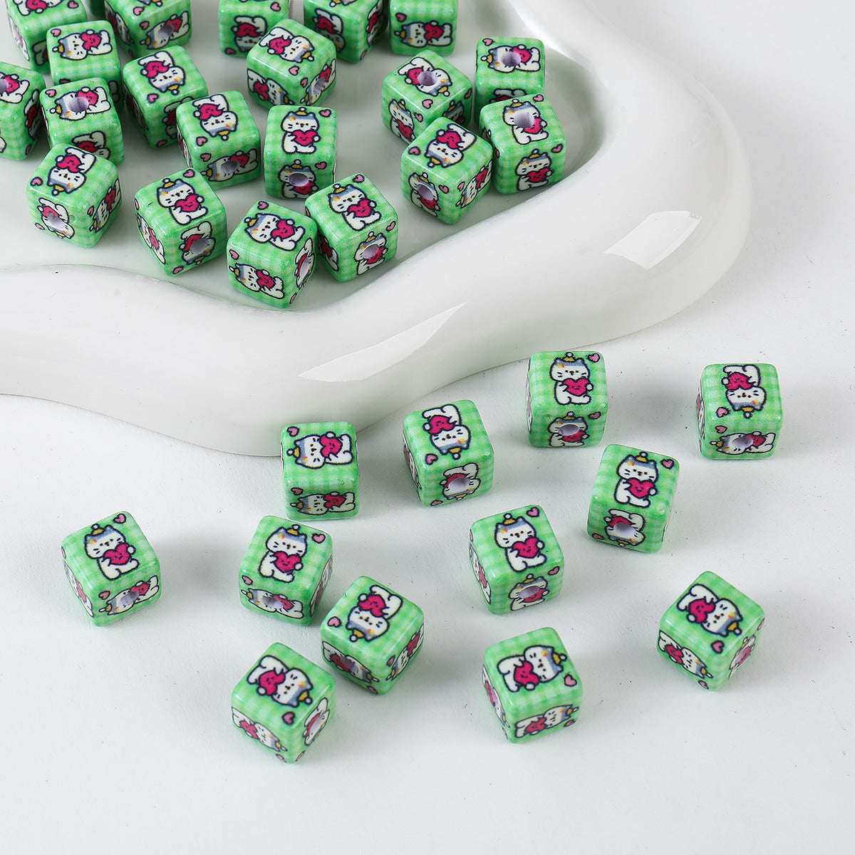 12mm Painted Color Acrylic beads Hamburger Bread Ice Cream Bear Squares