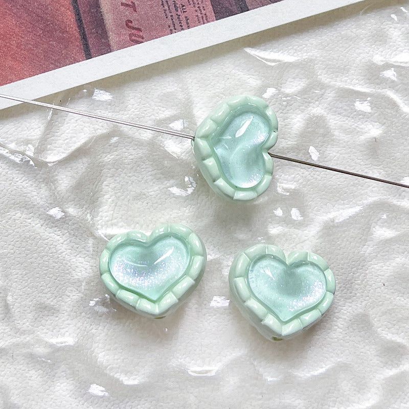 10 pcs Sweet Jelly Star Heart Beads Alloy