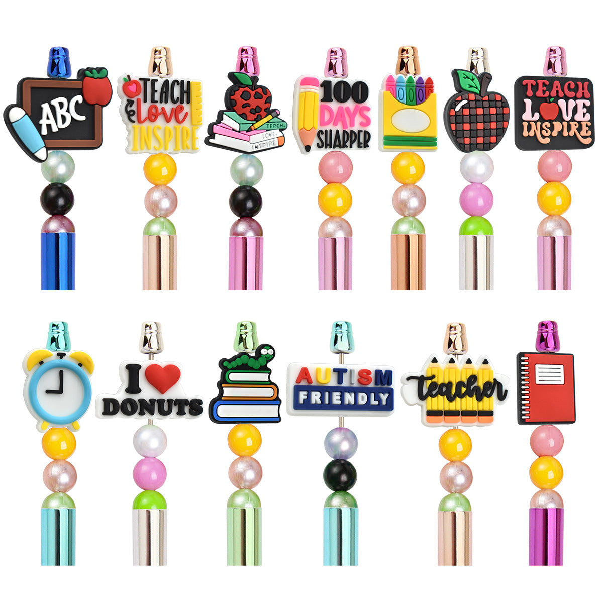 Back-to-School Series Silicone Focal Beads Silicone Focal Beads
