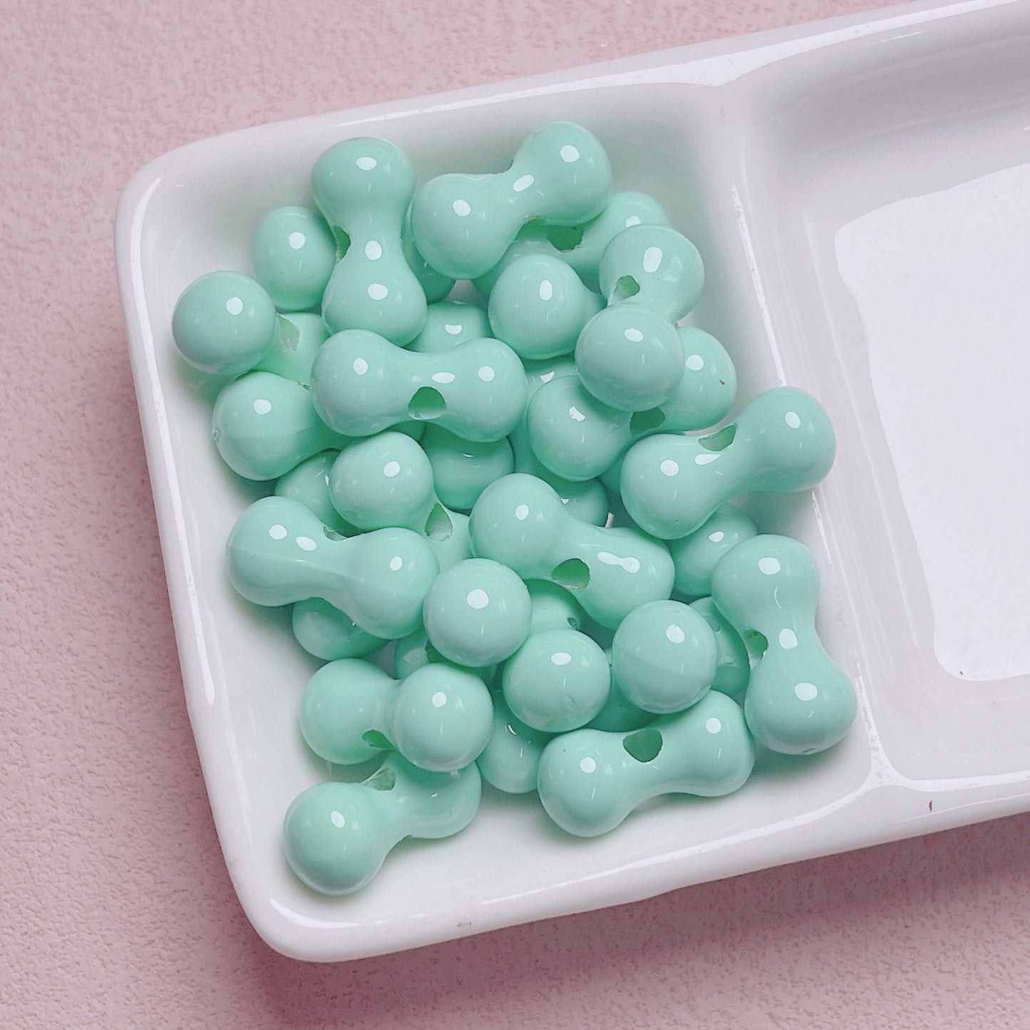 10 pcs Large Grain Acrylic Beads with Baked Paint