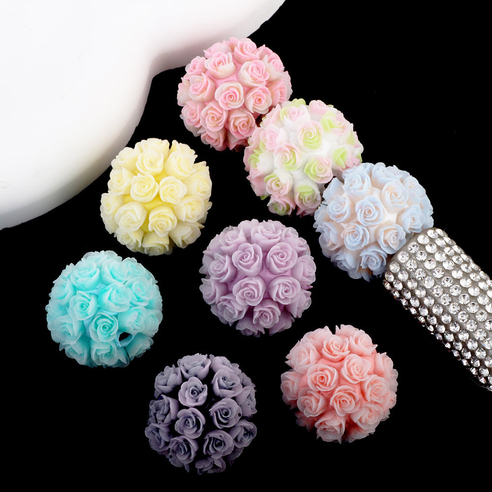Colorful Rose Flower Luminous Clay Ball Ceramic Clay Drill Ball