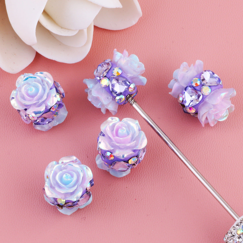 Double-sided Diamond-encrusted Rose Flower Soft Clay Diamond Ball