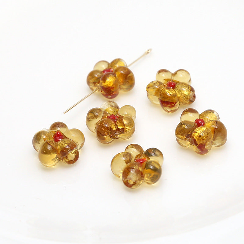 Glass Flower Sweet Ins Style Glass Loose Beads Beading Materials