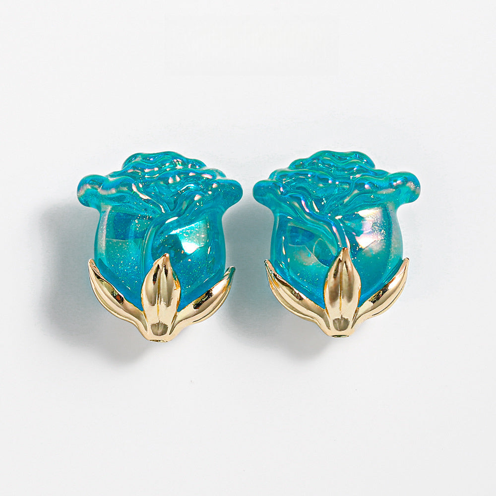 Electroplated Straight Hole Rose Beads