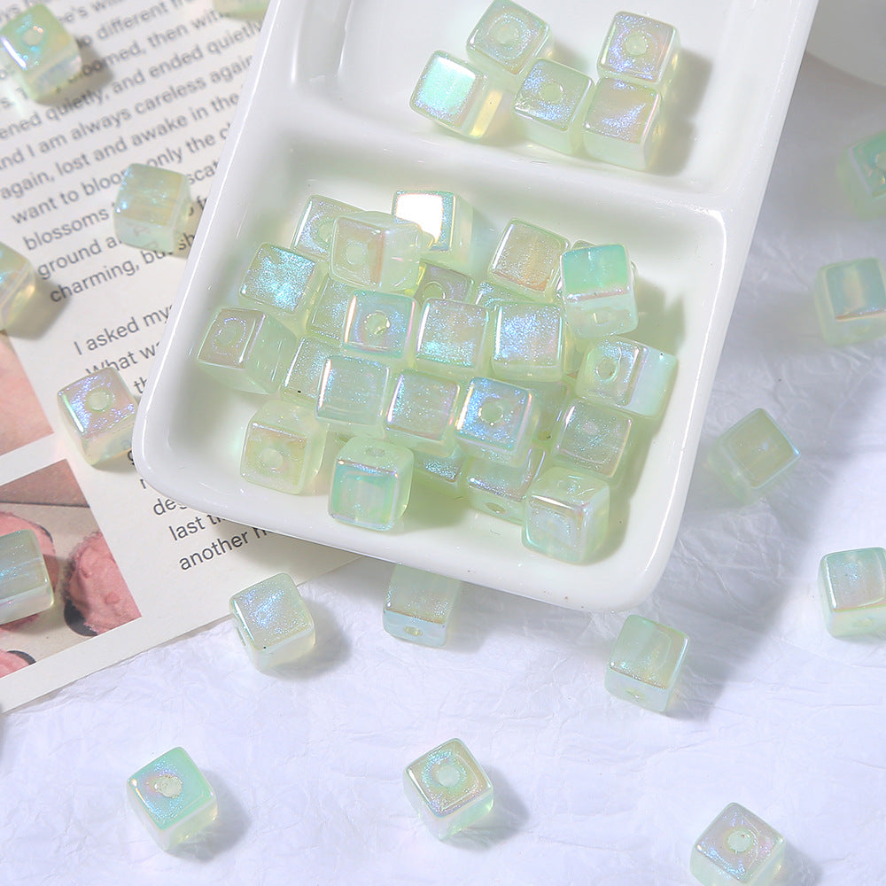 10mm Acrylic Iridescent Cube Mermaid Princess Fine Glitter
