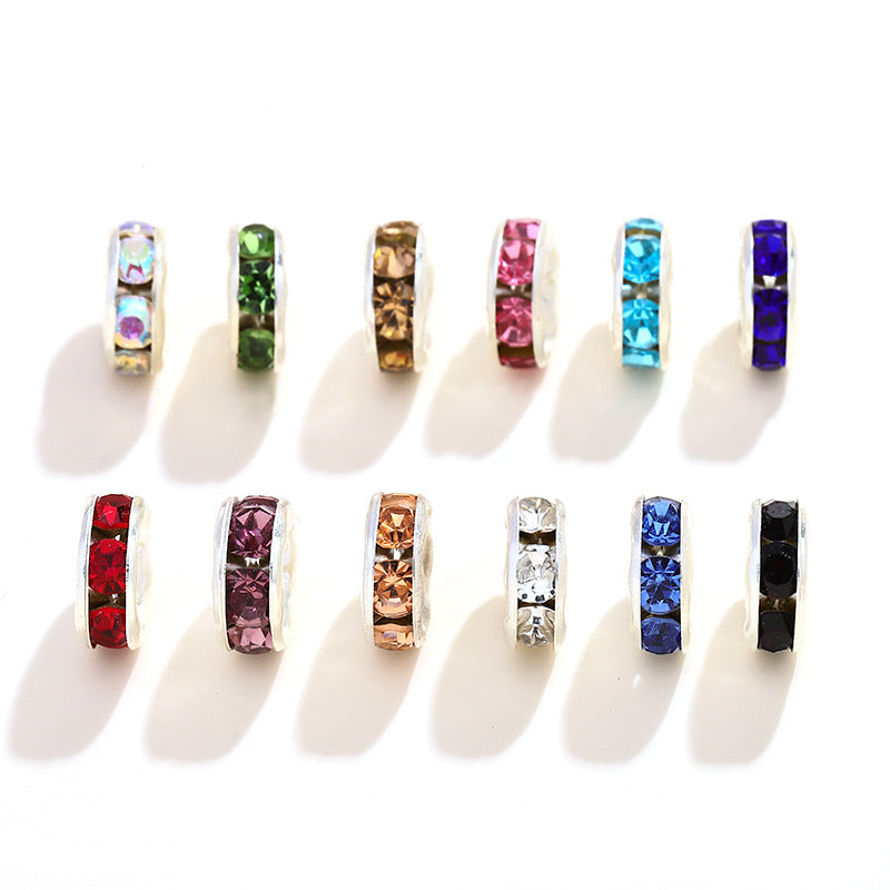 Colorful Diamond Ring Spacer Beads