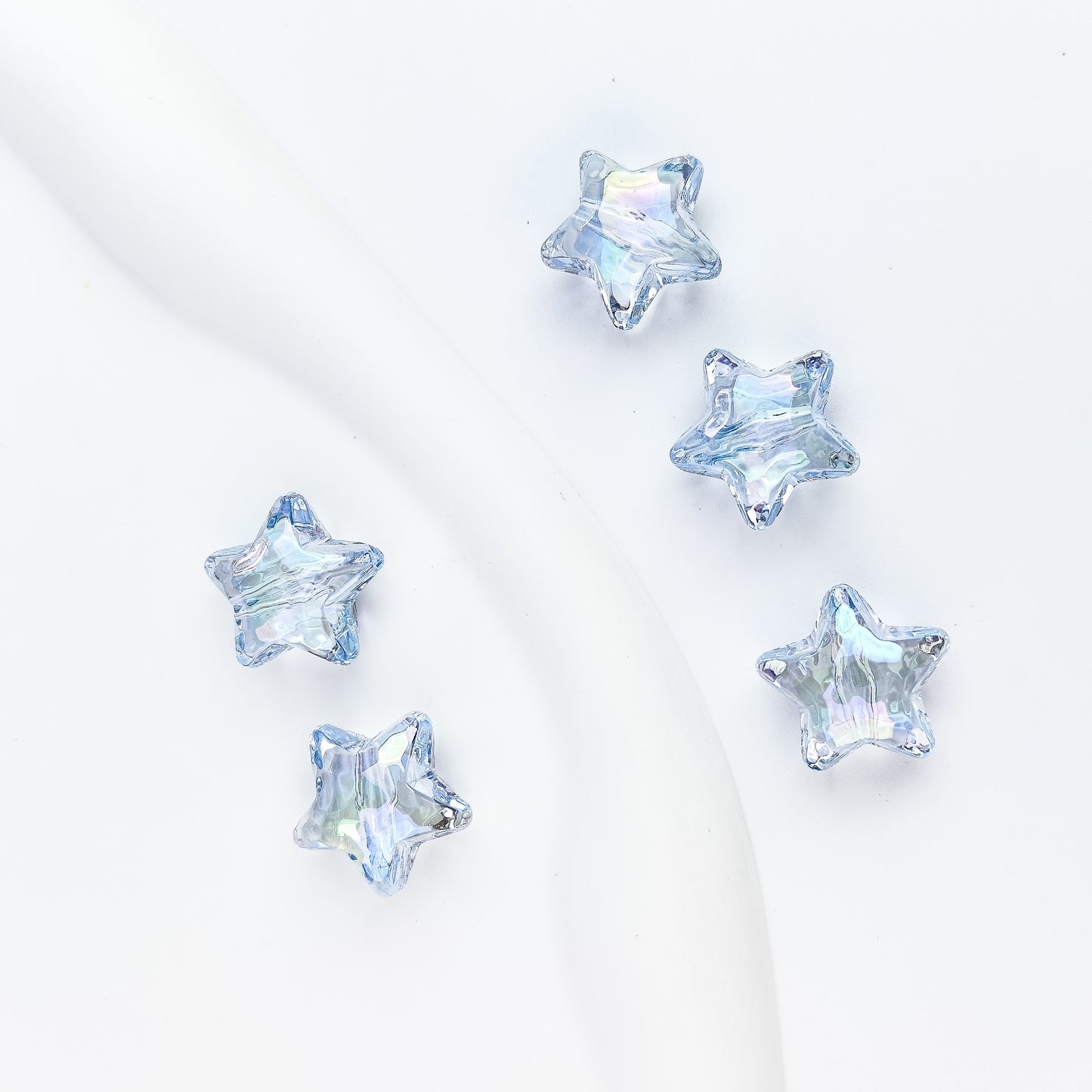 Transparent Acrylic UV Colorful Star Through Hole Beads