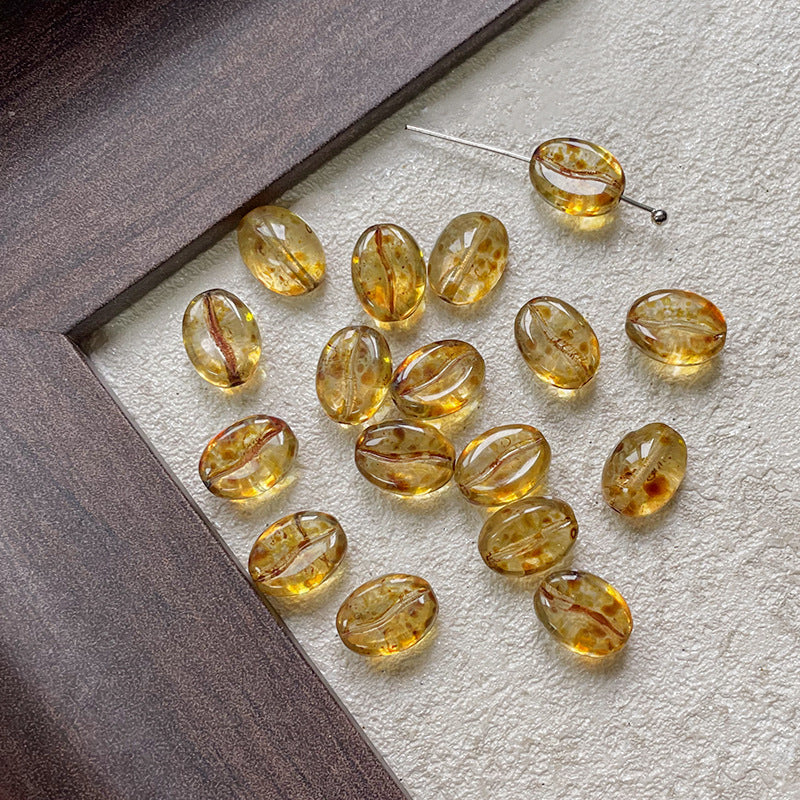 Coffee Bean Czech Glass Beads