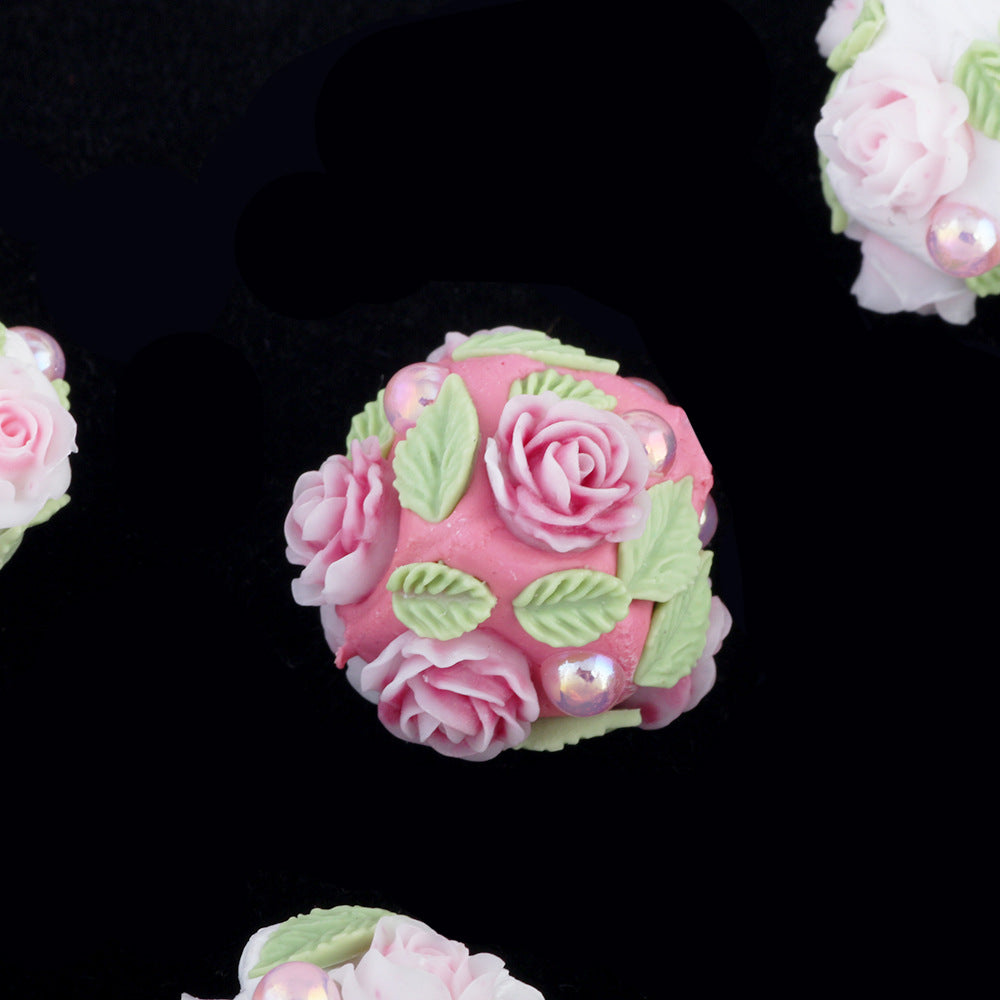 Fresh Flower Ball Drill Ball Pen Straight Hole Beads