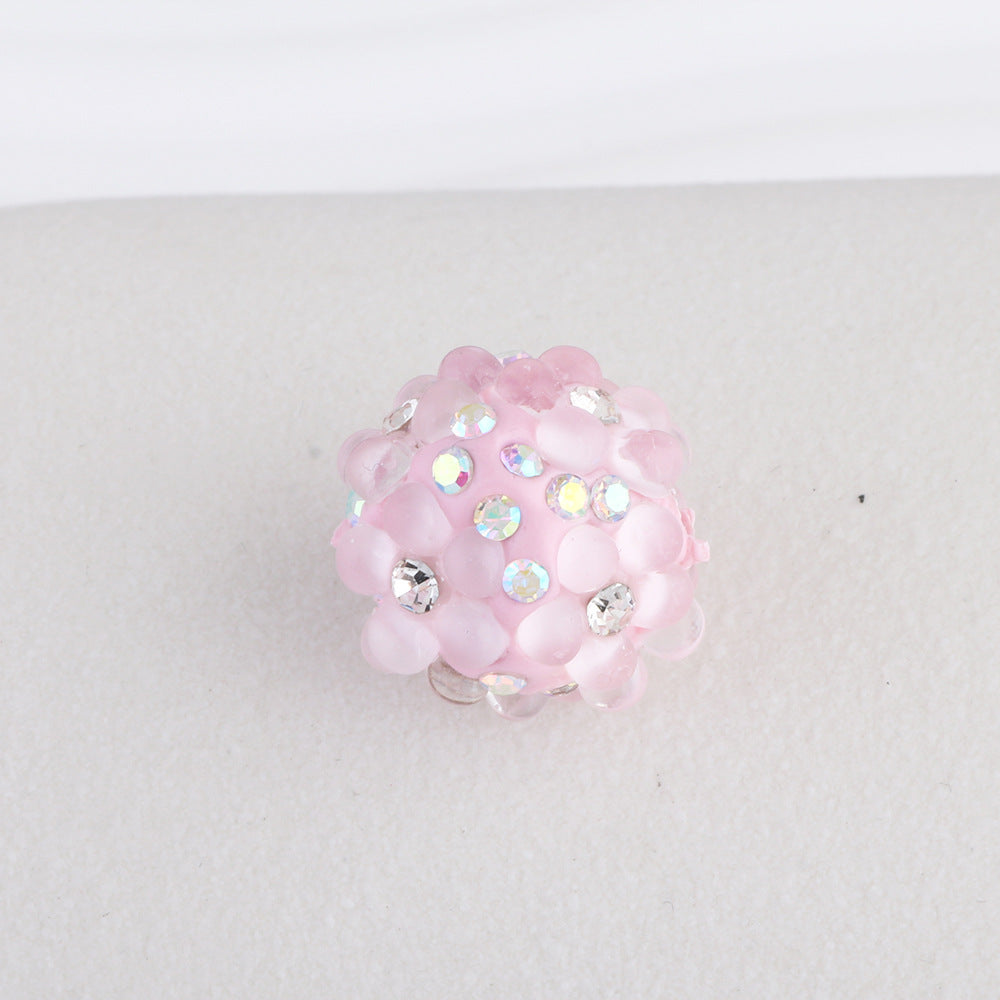 Inlaid Diamond Flower Bubble Beads
