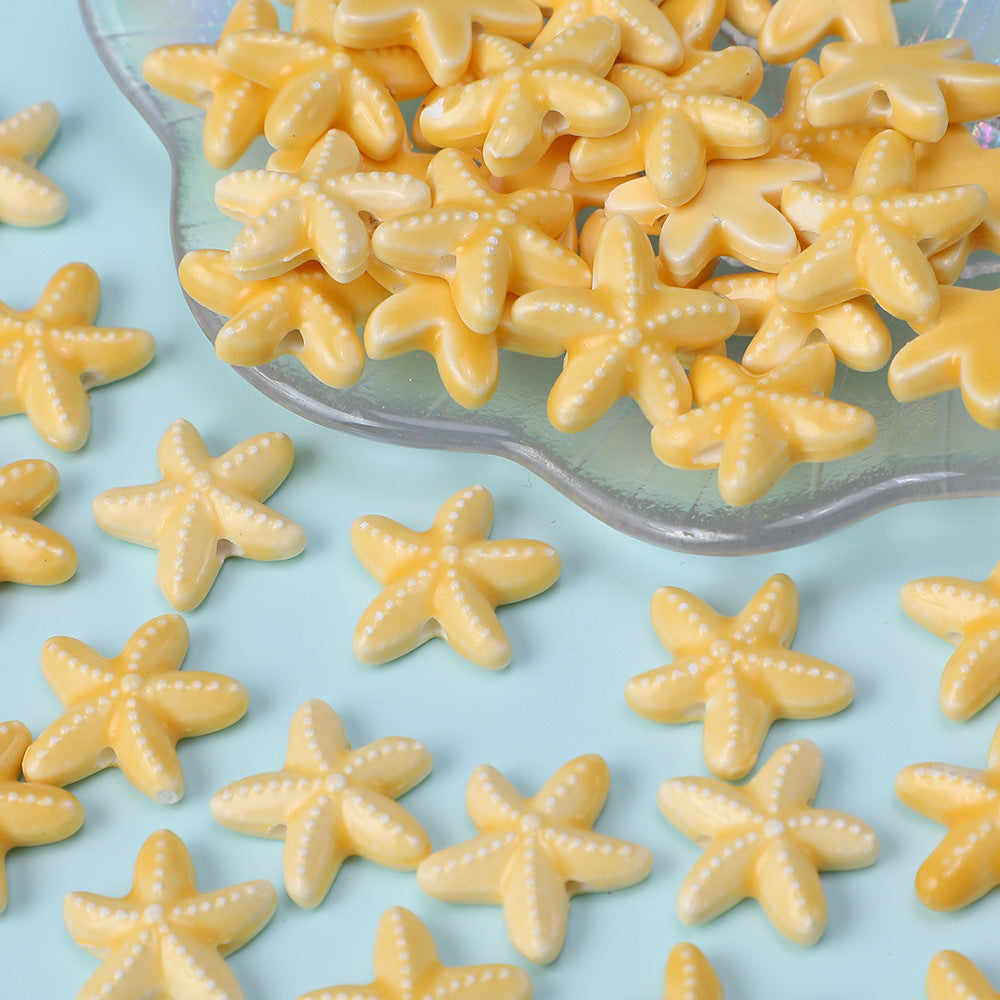 Starfish Perforated Beads Handmade Ceramic Beads