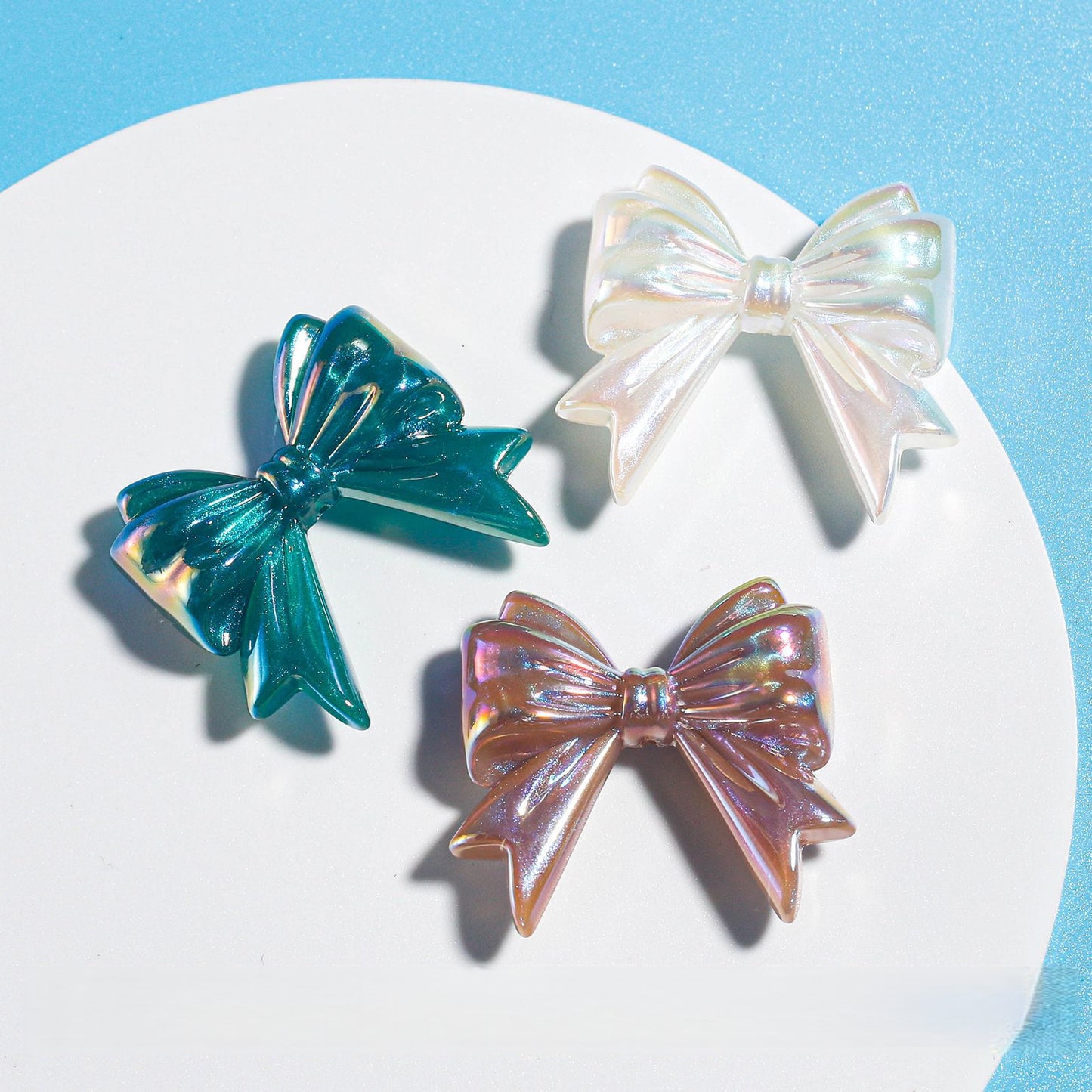 Dark Straight Hole through Hole Ribbon Bowknot Beads