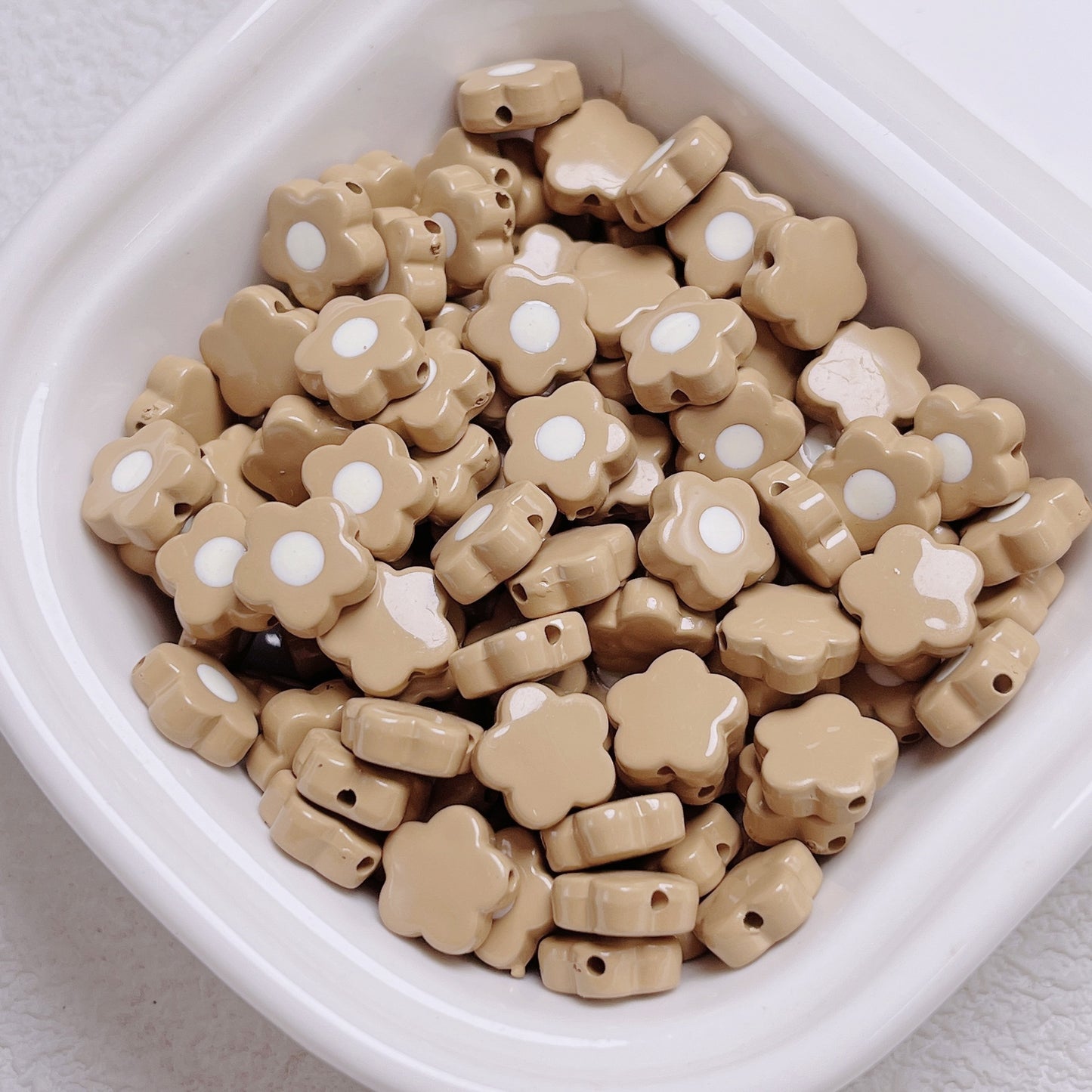 5 Pcs Cute Acrylic Beads Small Flower
