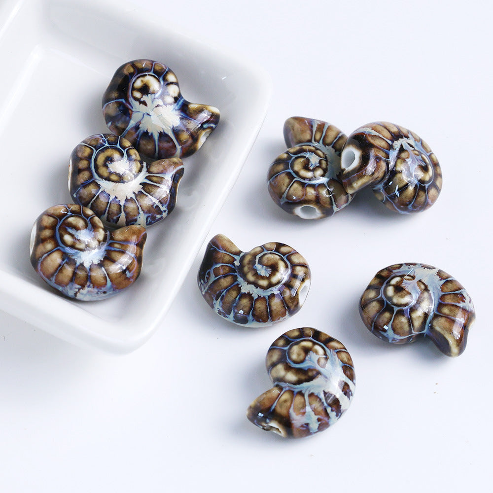 Snail Ceramic conch beadable beads
