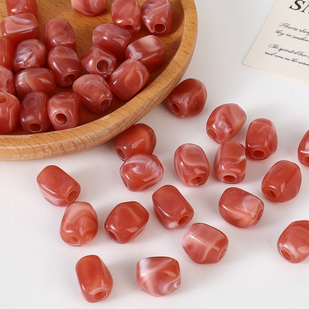 Imitation Jade Agate Irregular Large Hole Beads