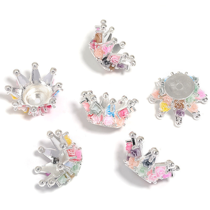 Acrylic Butterfly Beads Fashion Flower Round Beads Straight Hole Beads