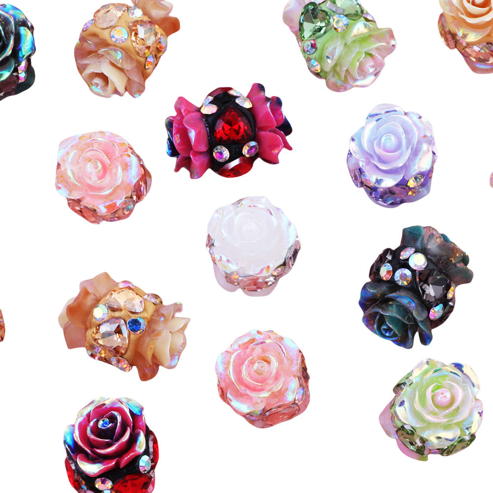 Double-sided Diamond-encrusted Rose Flower Soft Clay Diamond Ball