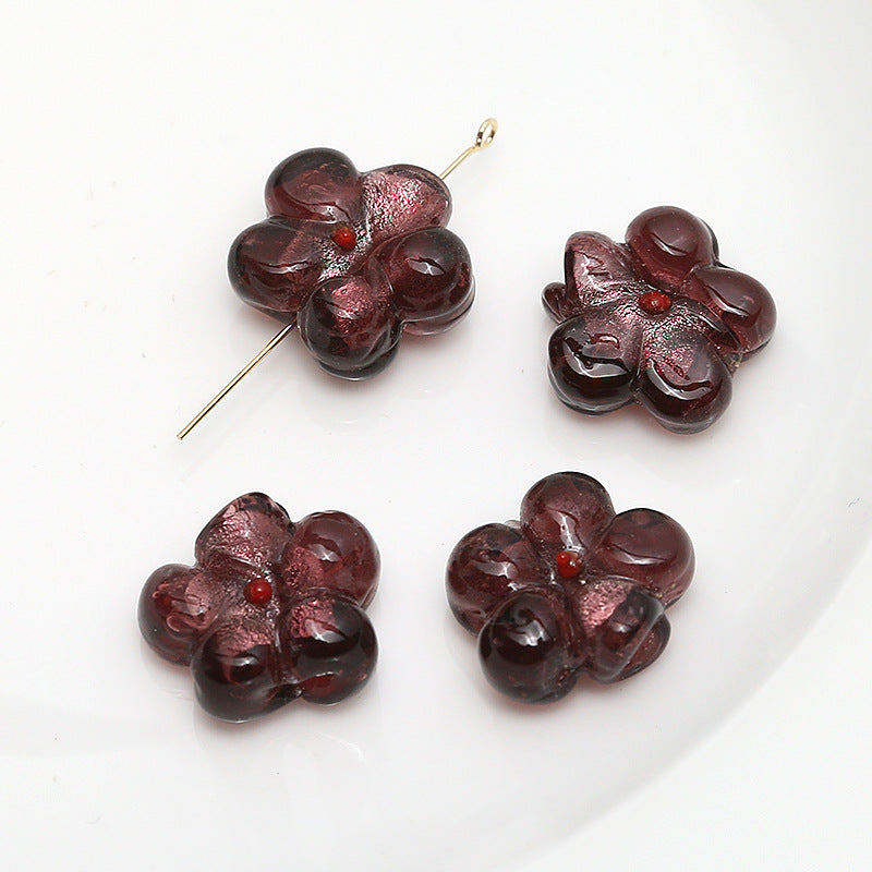 Glass Flower Sweet Ins Style Glass Loose Beads Beading Materials