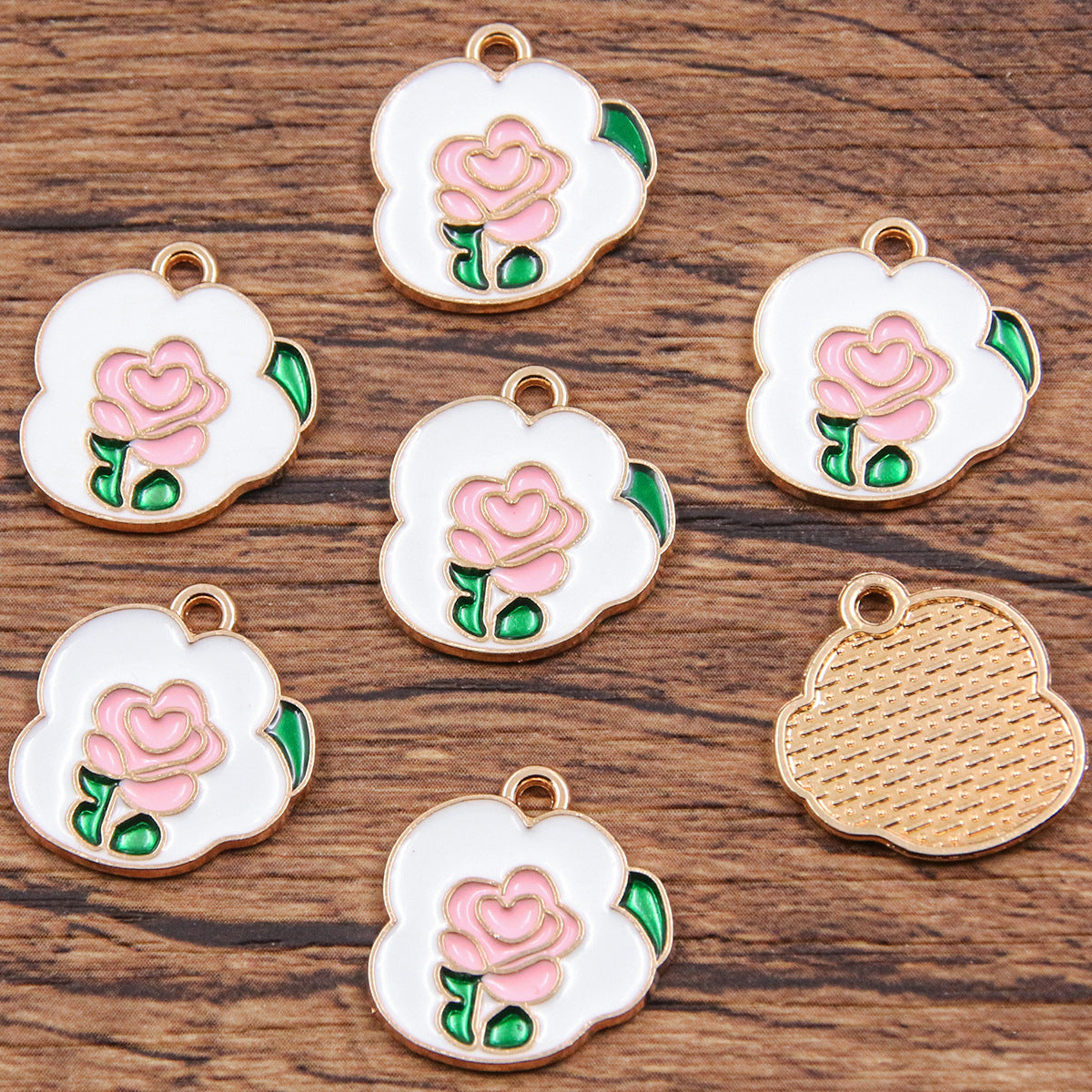 16 Multi-Color Valentine's Day Oil Drop Heart Rose Flower Letter Lip Envelope Charms