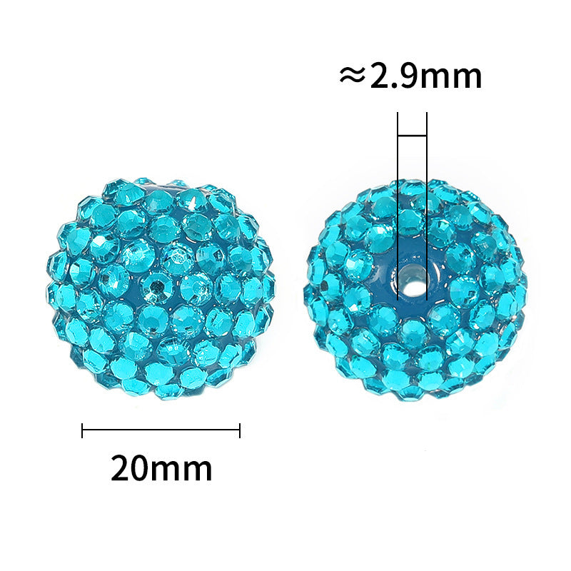 20mm Rhinestone Starry Sky Diamond Ball Bead