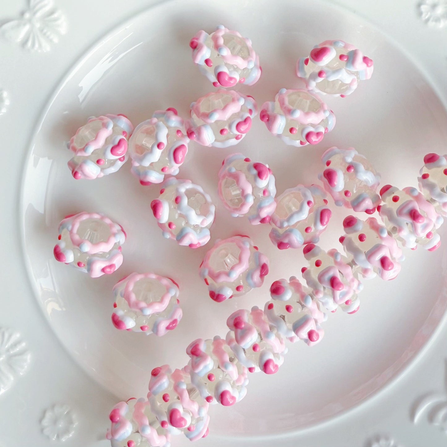 beadable beads Colorful acrylic luminous contact beads for DIY jewelry