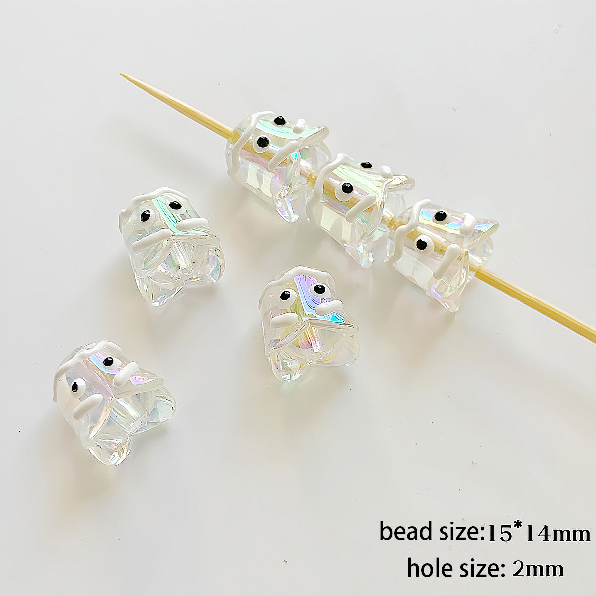 Halloween Series Cute ghost acrylic hand-painted beadable beads