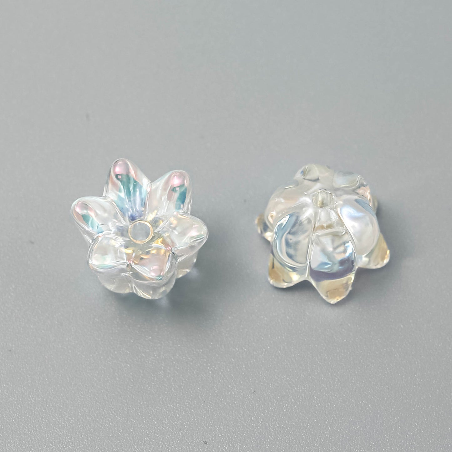 12mm plastic lily flower shape beadable beads