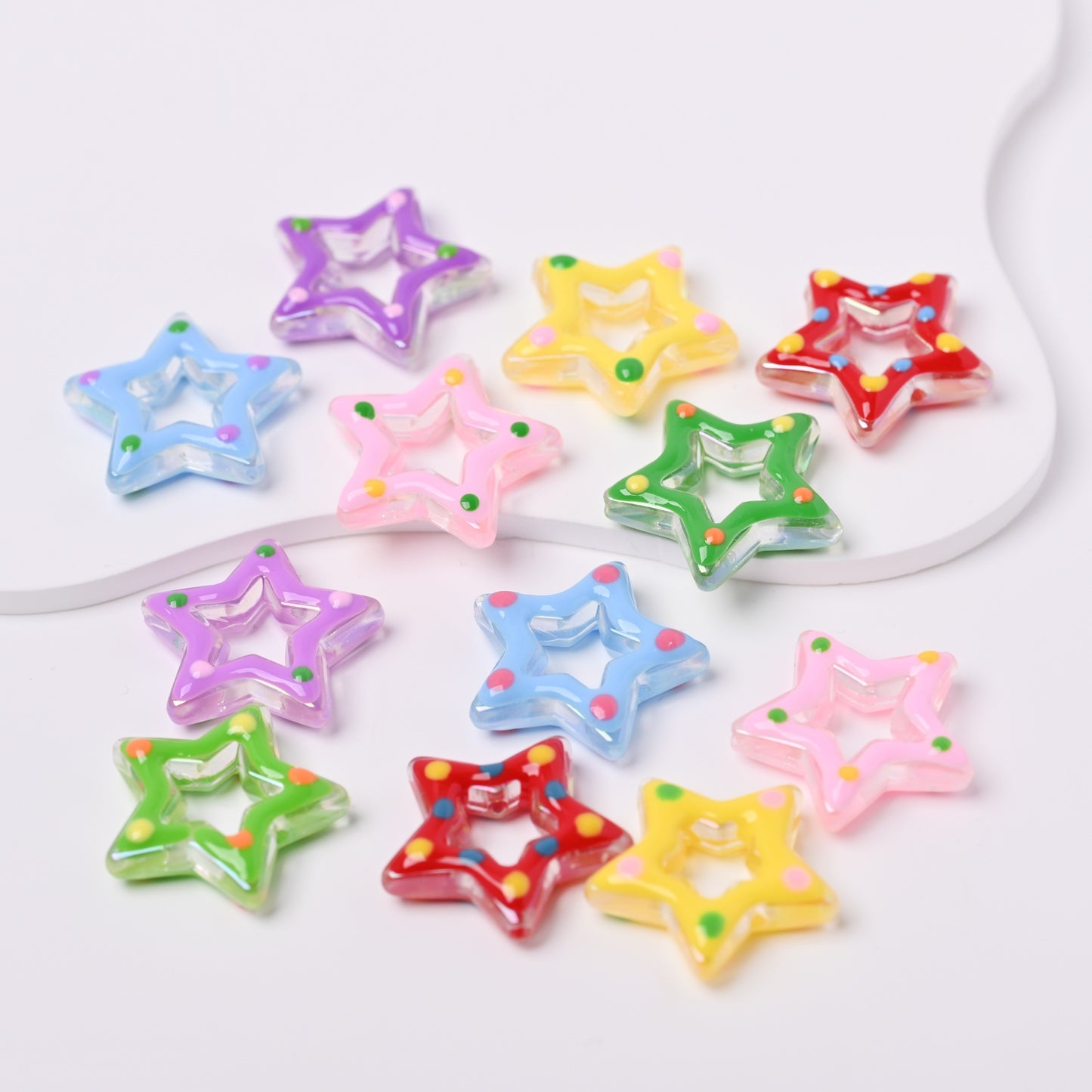 Glow-in-the-dark hand-painted five-pointed star Beads