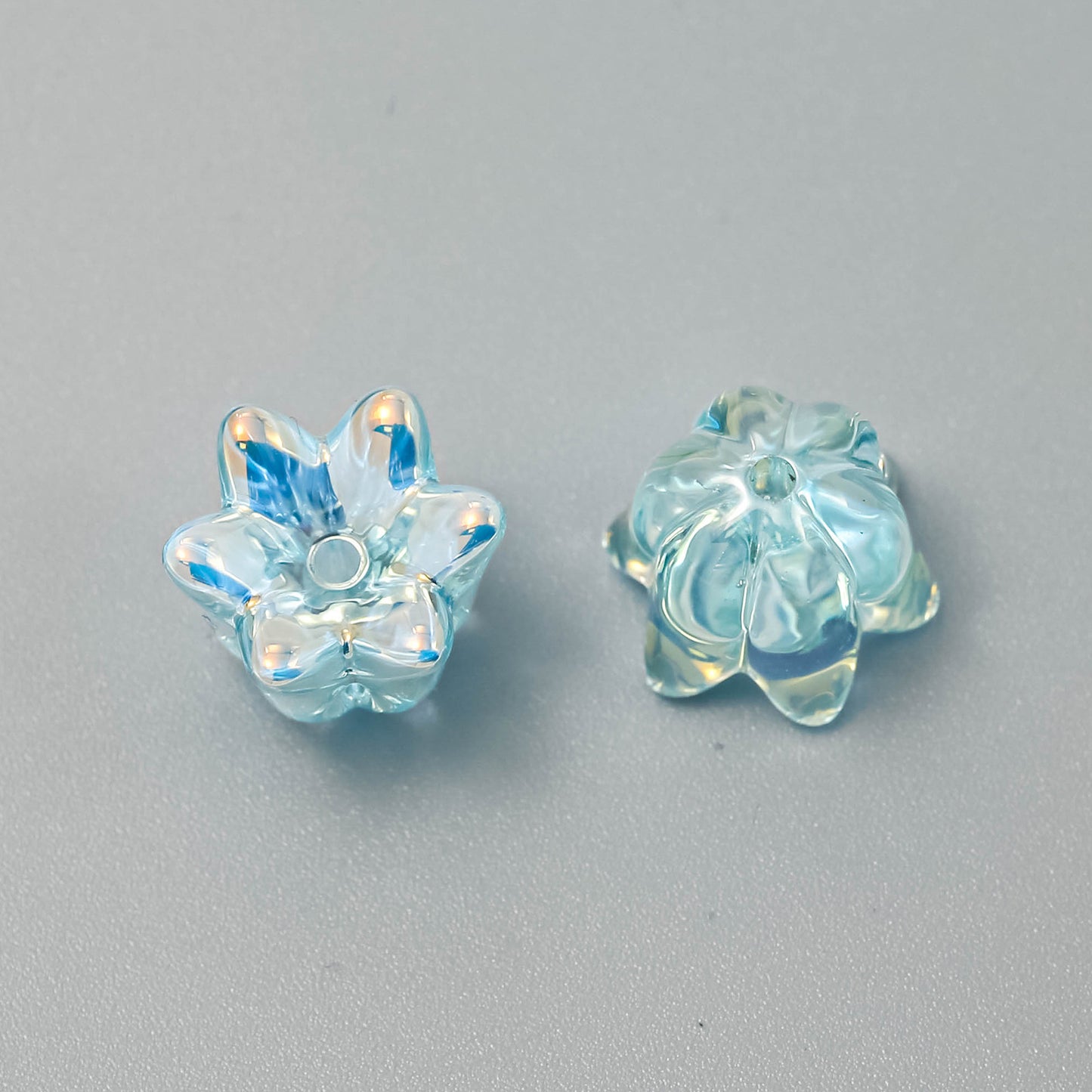 12mm plastic lily flower shape beadable beads