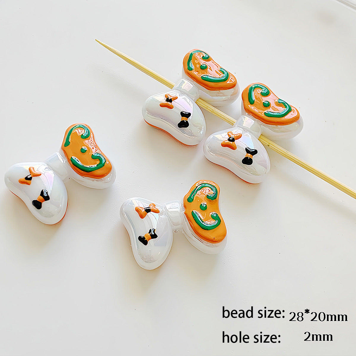 Halloween Series bow tie acrylic hand-painted beadable beads
