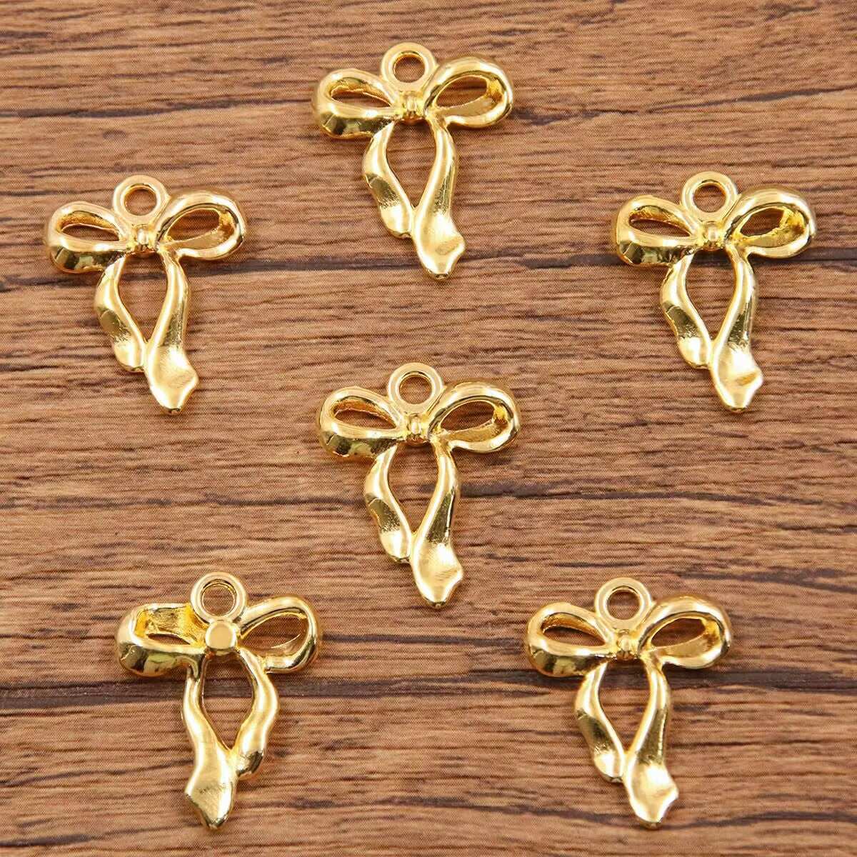 Metal Hollow Cute Bow Pendant Charms