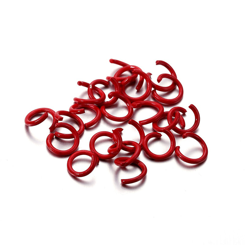 100 pcs 1.2*8mm keychain DIY accessories material macaron color paint open ring connecting ring