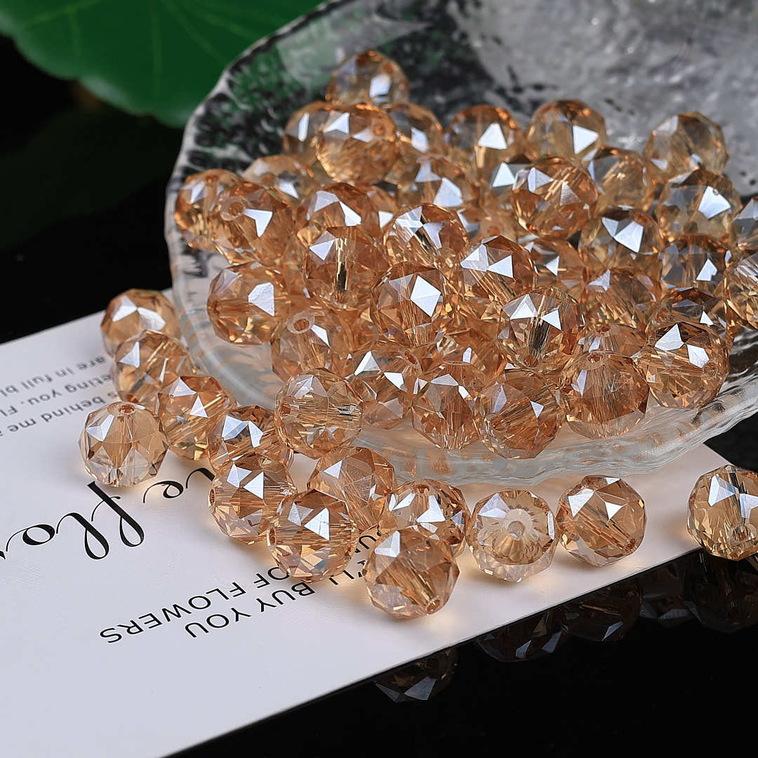 Colorful glittering faceted flower ball crystal glass beads