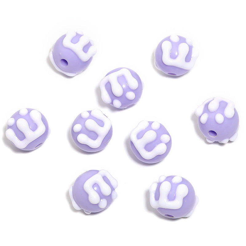 Acrylic Solid Color Painted Round Beads 16MM Straight Hole String Beads