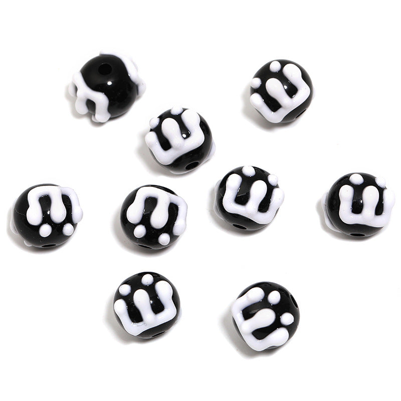 Acrylic Solid Color Painted Round Beads 16MM Straight Hole String Beads