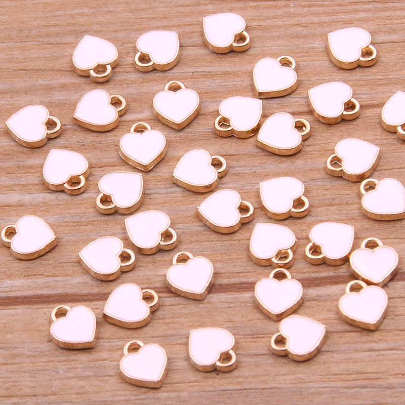 10 colors 6*8mm mini heart pendant KC gold drop charm pendant jewelry bags nail accessories