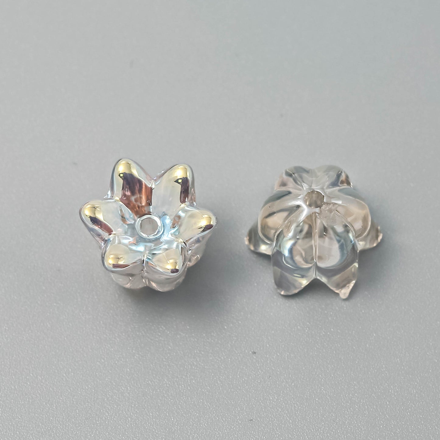 12mm plastic lily flower shape beadable beads