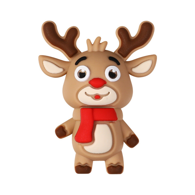 3D Christmas elk wearing a red scarf
