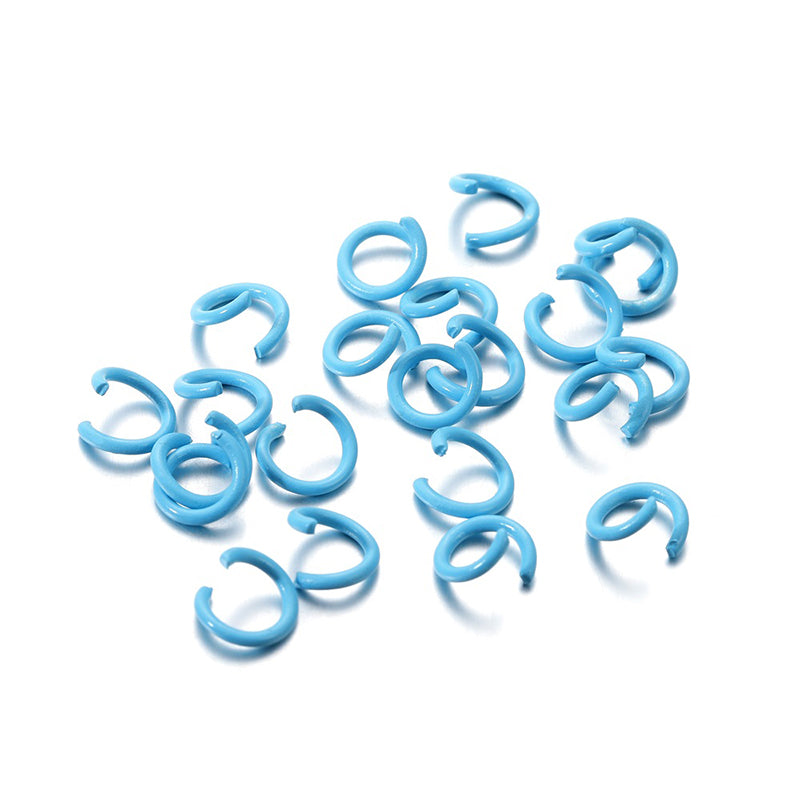 100 pcs 1.2*8mm keychain DIY accessories material macaron color paint open ring connecting ring