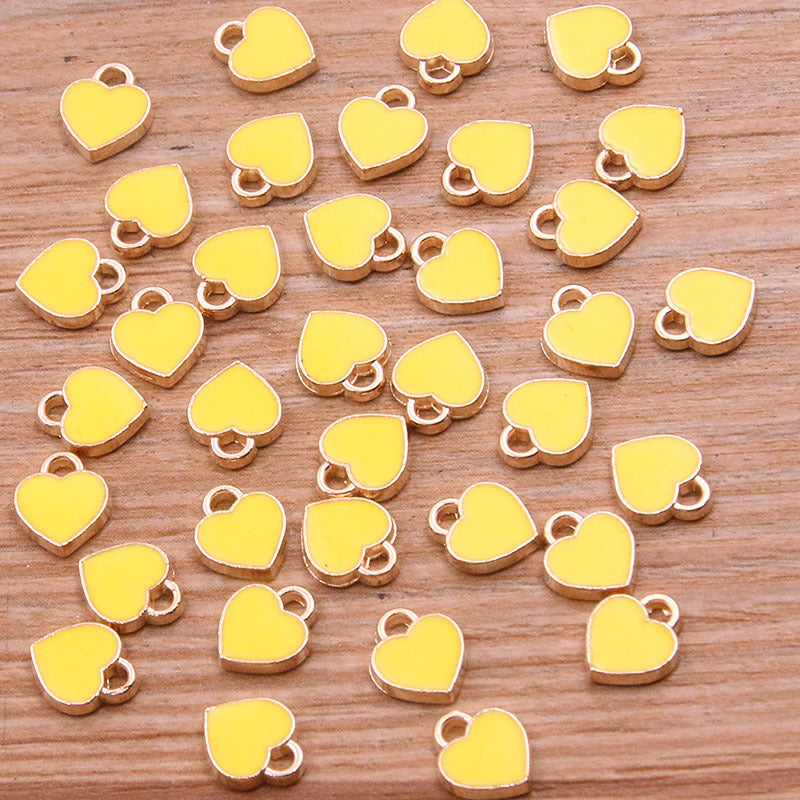 10 colors 6*8mm mini heart pendant KC gold drop charm pendant jewelry bags nail accessories