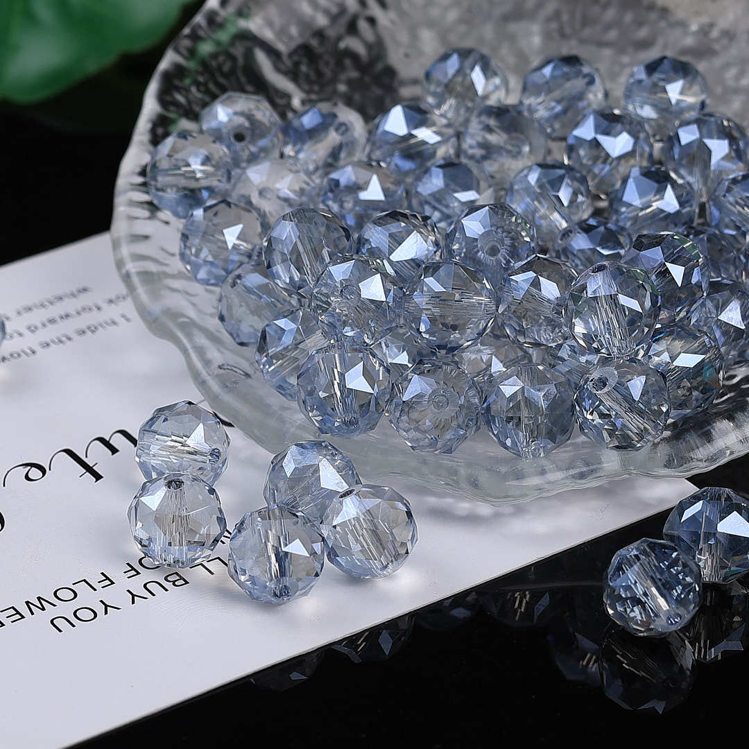 Colorful glittering faceted flower ball crystal glass beads