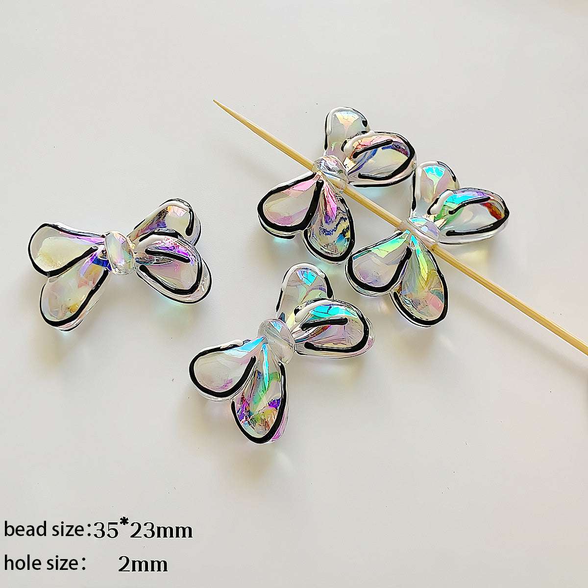 Bowknot acrylic interactive beadable beads
