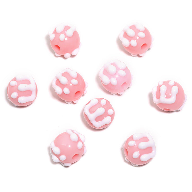 Acrylic Solid Color Painted Round Beads 16MM Straight Hole String Beads