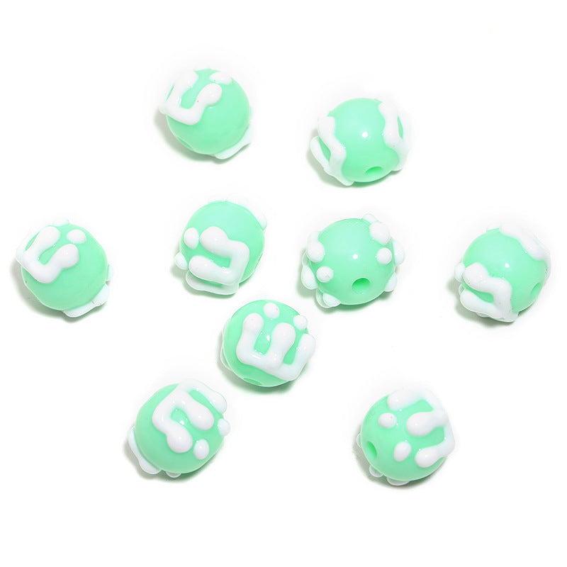 Acrylic Solid Color Painted Round Beads 16MM Straight Hole String Beads
