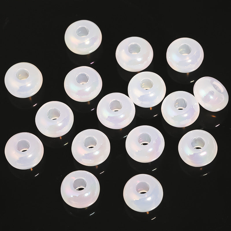 Acrylic solid color large hole bead wheel beads