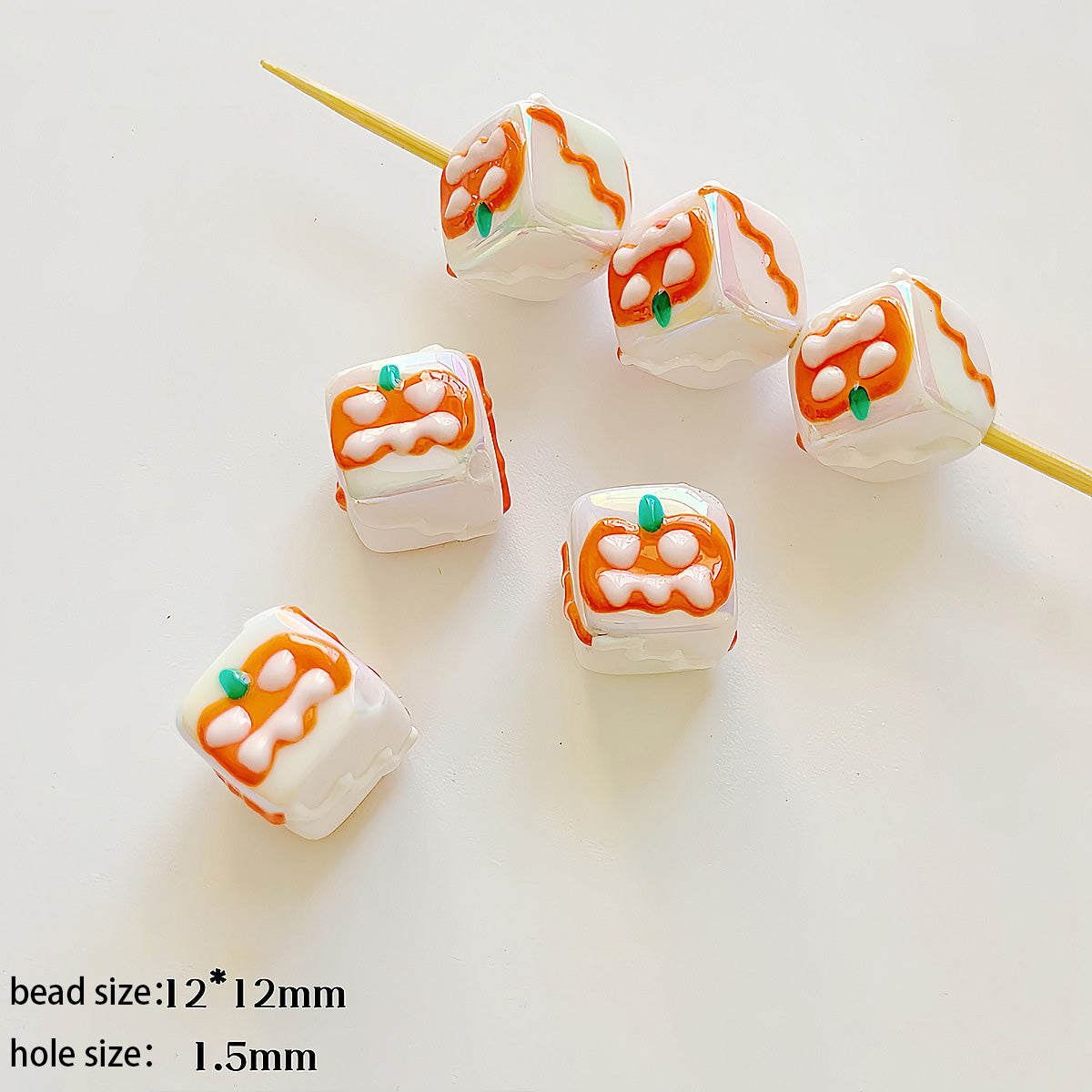 Halloween Series acrylic hand-painted beadable beads-square cube beads